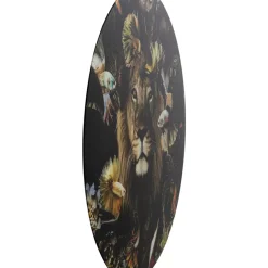 Glasbild Curious Lion O100Cm