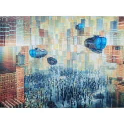 Glasbild 3D Future City 150X100Cm