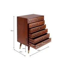 Hochkommode Muskat 6 Schube