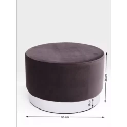 Hocker Cherry Dunkelgrau Silver O55Cm