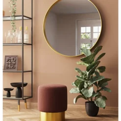 Hocker Cherry Lina Braun Brass O35Cm