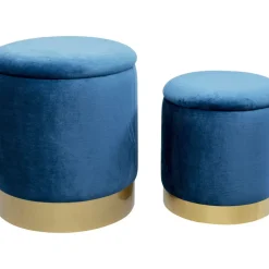 Hocker Cherry Storage Blau Brass (2/Set)