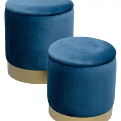 Hocker Cherry Storage Blau Brass (2/Set)
