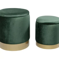 Hocker Cherry Storage Dunkelgrun Brass (2/Set)