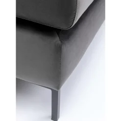 Hocker Gianni Velvet Grau Schwarz