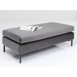 Hocker Gianni Velvet Grau Schwarz