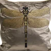 Kissen Glitter Dragonfly Braun 40X40Cm
