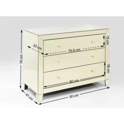 Kommode Luxury Champagne 3 Schube