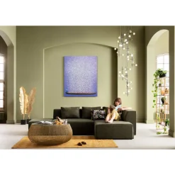 Leinwandbild Flower Boat Lila Weis 120X160Cm