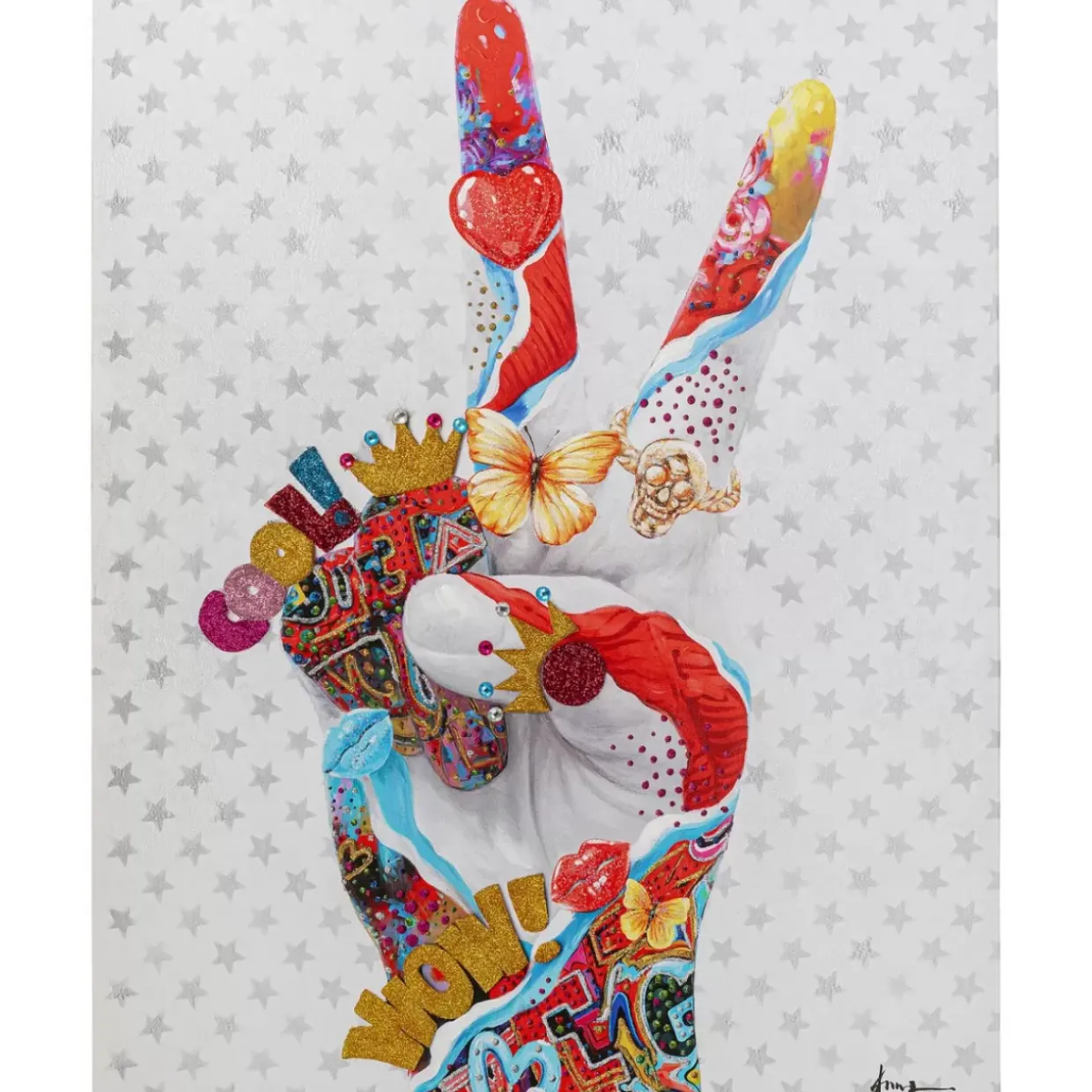 Leinwandbild Peace Sign 90X120