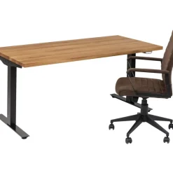 Schreibtisch Office Jackie Eiche Schwarz 160X80