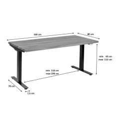Schreibtisch Office Symphony Eiche Schwarz 160X80