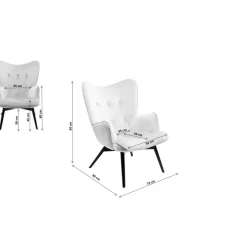 Sessel Black Vicky Velvet Grau