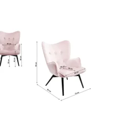 Sessel Black Vicky Velvet Rose