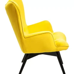 Sessel Black Vicky Velvet Yellow