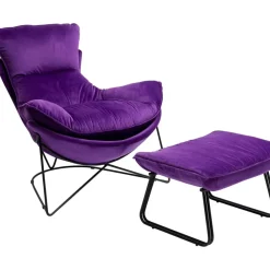 Sessel Mit Hocker Snuggle Lila (2/Tlg)