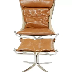 Sessel Mit Hocker Washington Braun