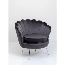 Sessel Water Lily Chrom Grau