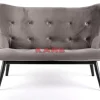 Sofa Black Vicky 2-Sitzer Velvet Grau