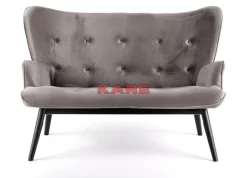 Sofa Black Vicky 2-Sitzer Velvet Grau