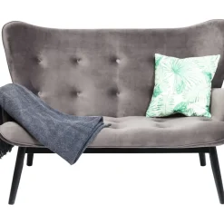 Sofa Black Vicky 2-Sitzer Velvet Grau