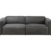 Sofa Henry 3-Sitzer Leder Grau