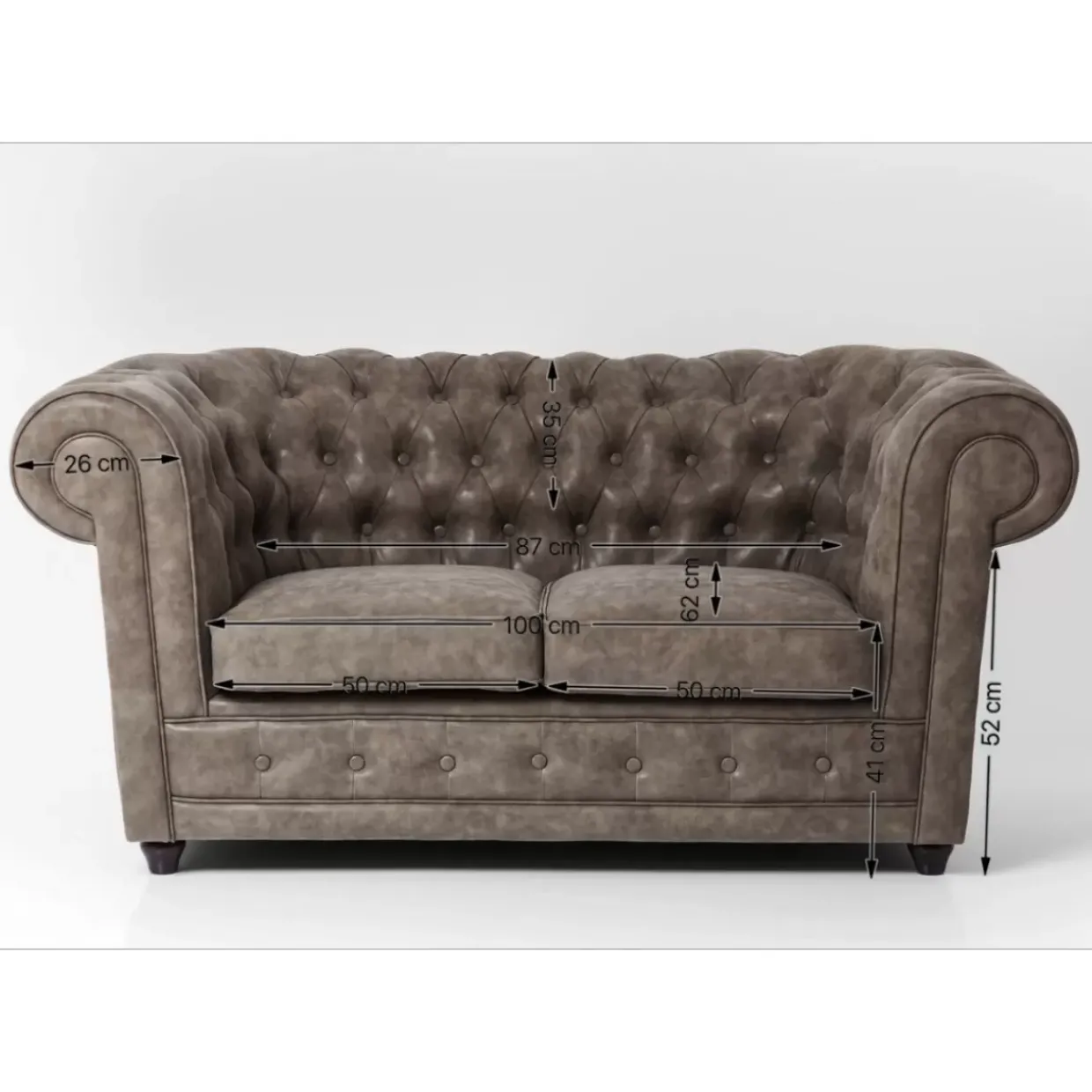 Sofa Oxford 2-Sitzer Vintage Smart