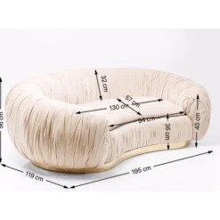 Sofa Perugia 2-Sitzer Creme