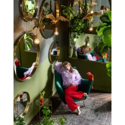 Spiegel Curve Round Brass O100Cm