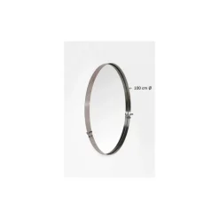 Spiegel Curve Round Steel Nature O100Cm