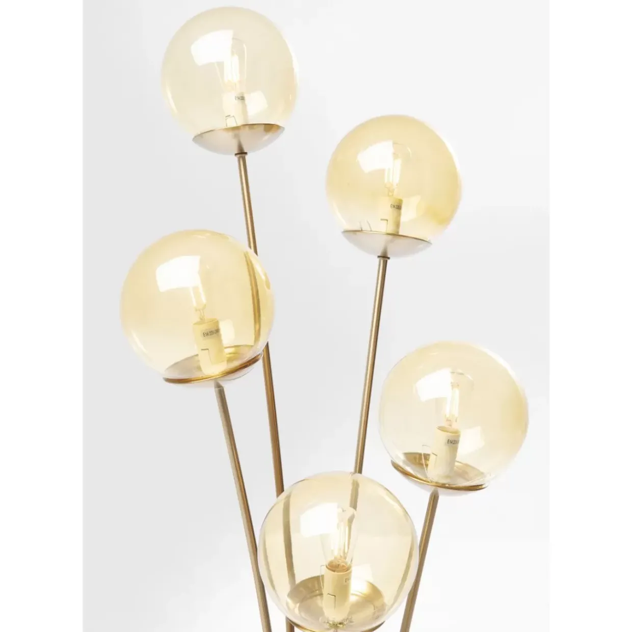 Stehleuchte Five Balls Amber Brass