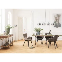 Stuhl Black Marshall Velvet Grau