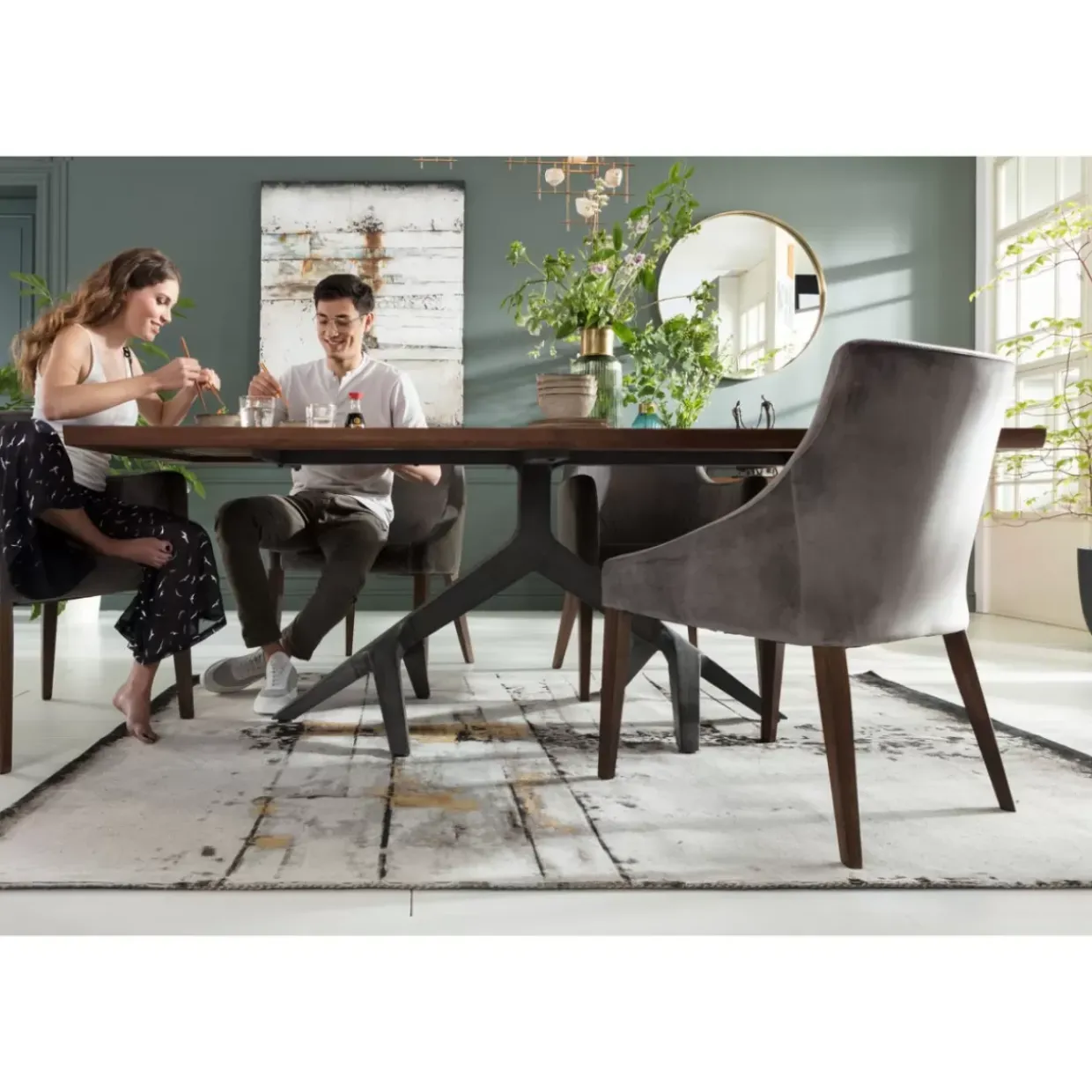 Stuhl Mode Velvet Grau