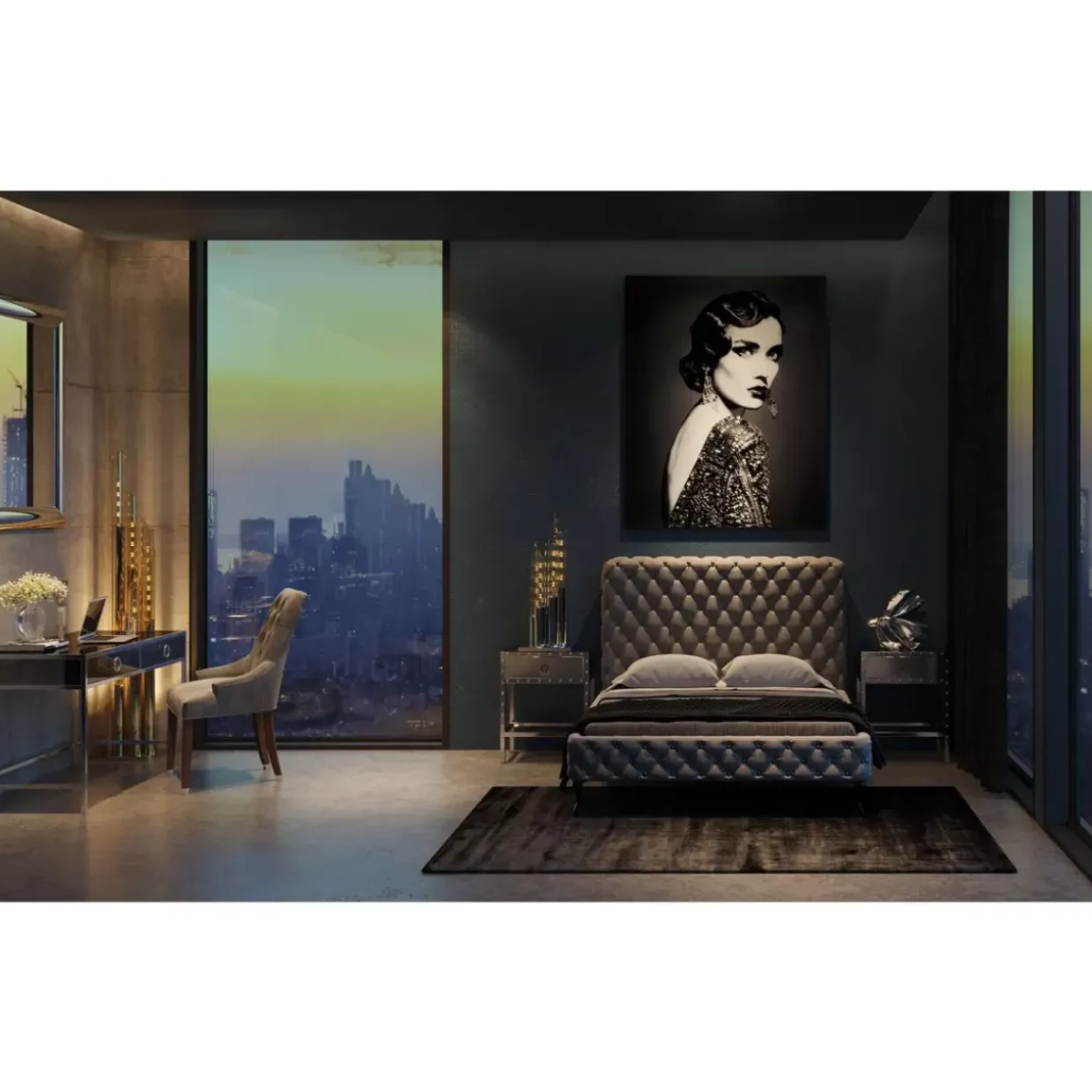 Stuhl Prince Velvet Grau