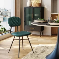 Stuhl Samba Leder Dunkelgrun