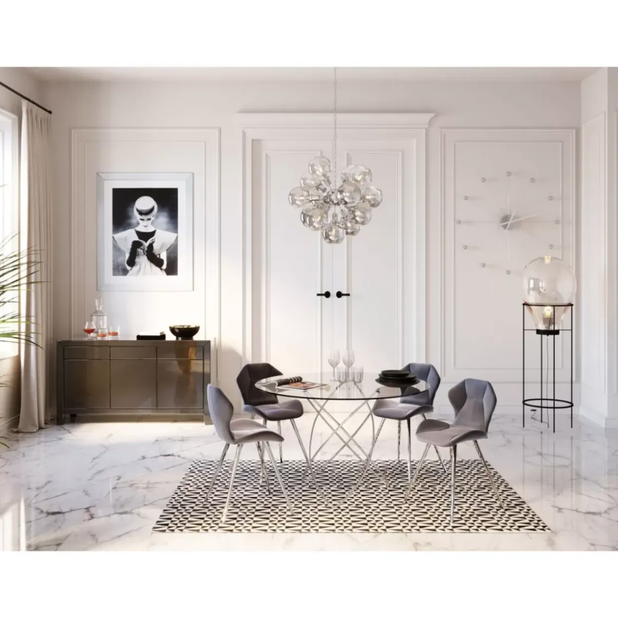 Stuhl Viva Grau Chrom