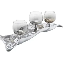 Teelichthalter 3 Jade Silber