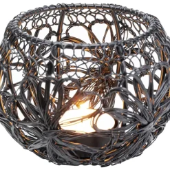 Teelichthalter Hayat Schwarz O12Cm