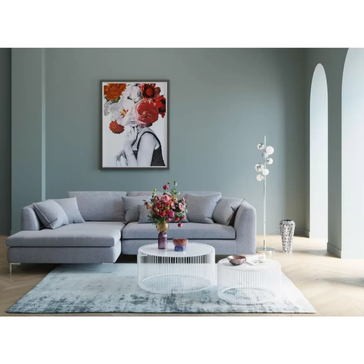 Teppich Glimmer Blau 170X240Cm