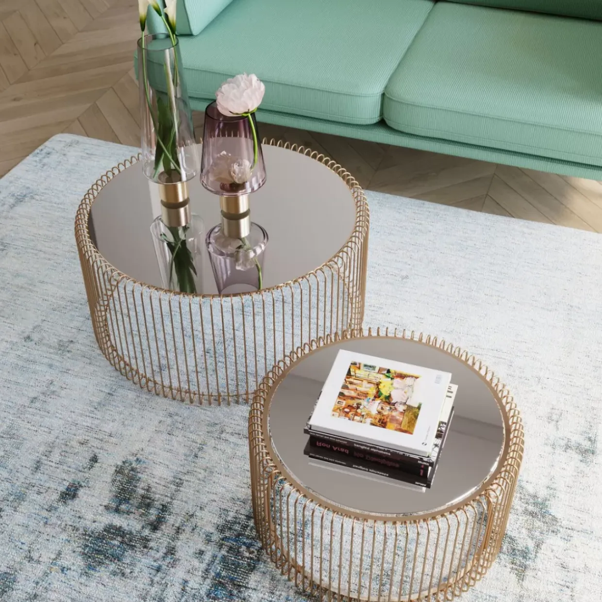 Teppich Glimmer Blau 170X240Cm