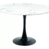 Tisch Schickeria Marmor Weis Schwarz O110Cm