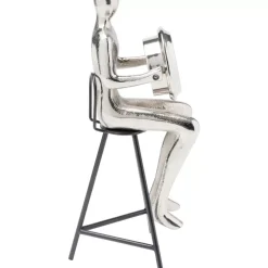 Tischuhr Sitting Man Silber 12X31Cm