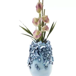 Vase Butterflies Lightblue 35Cm