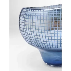 Vase Grid Luster Blau 28Cm