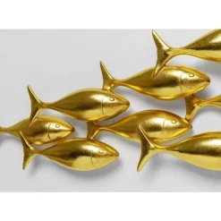 Wandobjekt School Of Tuna Gold 181X41Cm