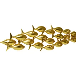 Wandobjekt School Of Tuna Gold 181X41Cm