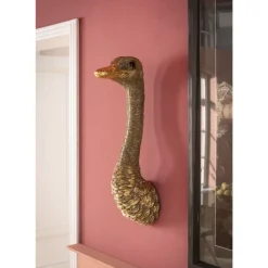 Wandschmuck Ostrich Gold