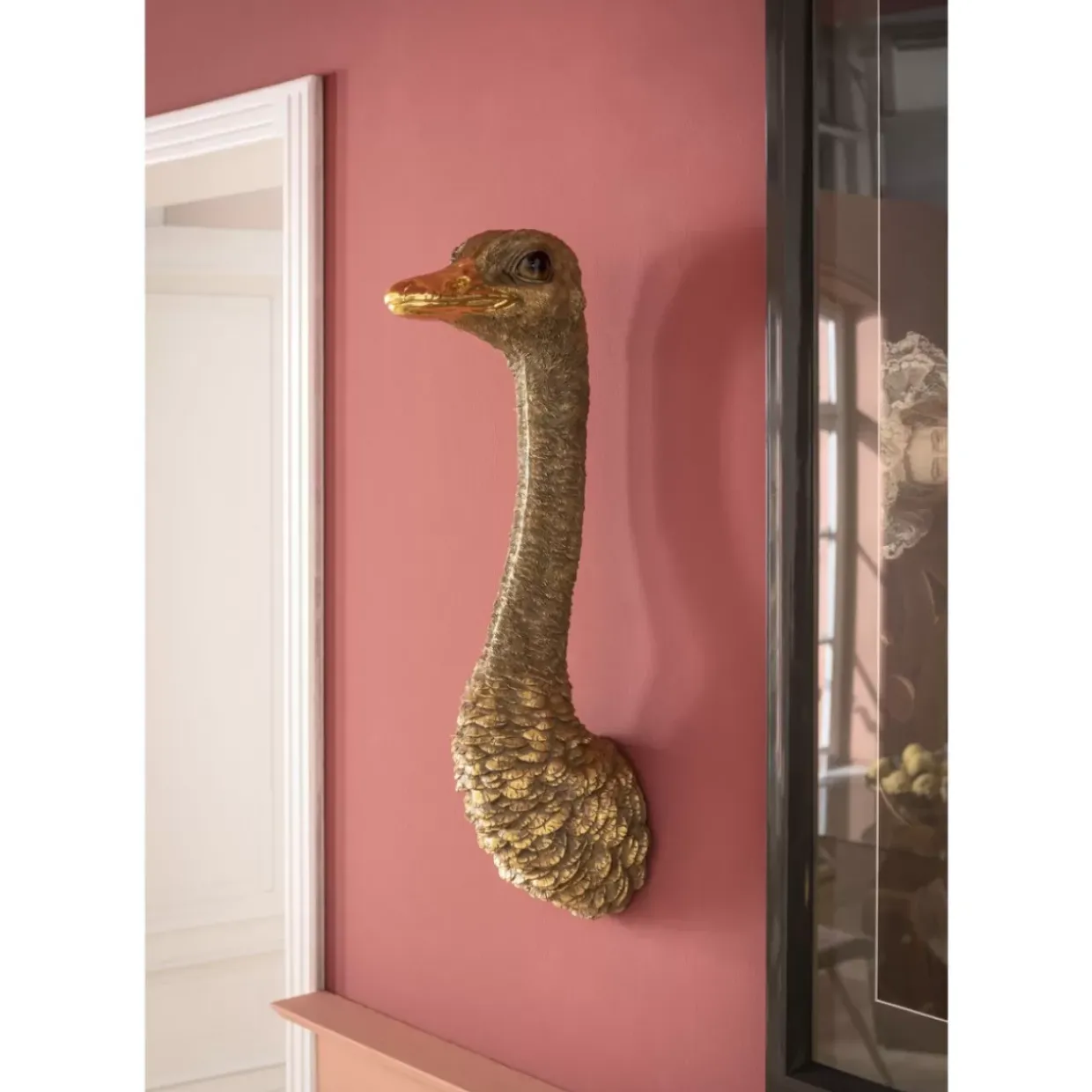Wandschmuck Ostrich Gold